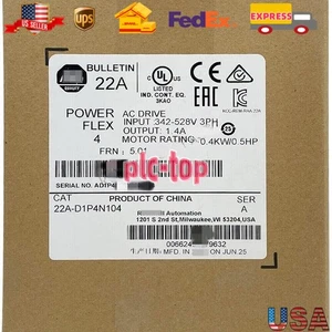 1P AB 22A-D1P4N104 New Sealed 22A-D1P4N104 /A PowerFlex 4 0.4 kW 0.5 HP AC Drive - Picture 1 of 6