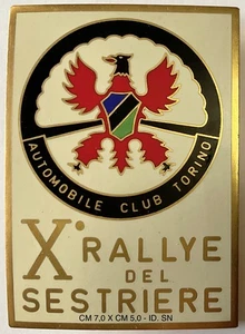 SESTRIERE 10° RALLYE INTERNAZIONALE PLACCA RADIATORE AUTO AUTOMOBILE CLUB TORINO - Picture 1 of 6