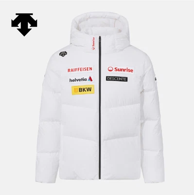 DESCENTE SWISS SKI Hooded Down Jacket SQ423SDJO3 WHITE ASIAN FIT - Image 1 of 4