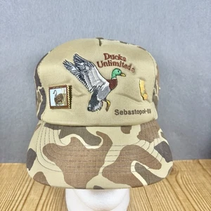 Vintage Ducks Unlimited Mütze Kappe mit Pins SnapBack Camouflage Sebastopol Dorfman Pacific - Bild 1 von 18