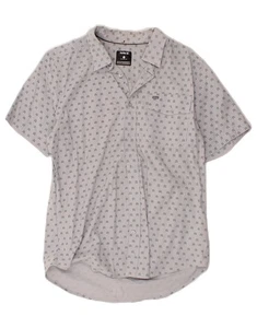 HURLEY Mens Abstract Pattern Short Sleeve Shirt Medium Grey Cotton KS05 - Picture 1 of 3