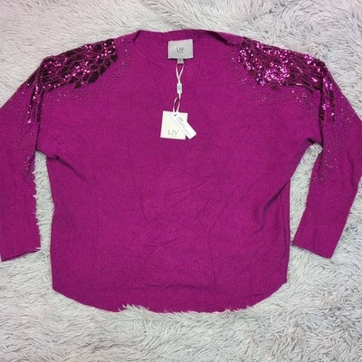 Liv Milano Shirt Womens S Purple Top Sparkly Lightweight Comfort Casual New - Image 1 of 4
