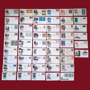 Lot of 51 ARTCRAFT MIXED CACHET FIRST DAY COVER STAMPS VINTAGE 1960's -1980's - Picture 1 of 9