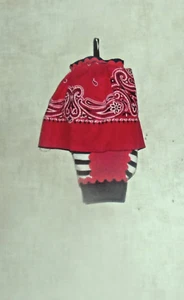 Plastic Bag Dispenser Wall Hanging Handmade with bandana print skirt - Picture 1 of 1