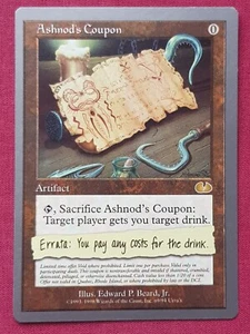Magic The Gathering UNGLUED ASHNOD'S COUPON artifact card MTG - Picture 1 of 2