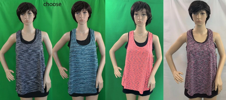 Camiseta sin mangas TANGERINE verde azulado/coral/negro/cerrón tinte espacial ejercicio fitness activo, S-XL Foto 1 de 1