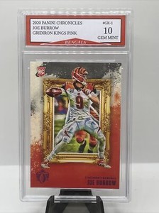 2020 Panini Chronicles Joe Burrow Gridiron Kings Rookie Card PINK #GK-1 Mint 10