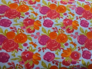 Cotton Jersey Fabric LITTLE JOHNNY - Flowers - 150cm Material - Clothing - Picture 1 of 2