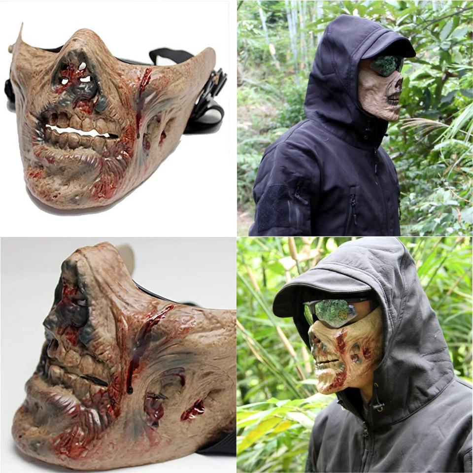 Skull Skeleton Mask Halloween Mask Adjustable Half Face Mask for Cosplay US FAST - Image 1 of 4