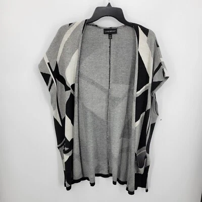 Lane Bryant Kimono Cardigan Womens Plus 14/16 Black Gray Geo Print Copen Boho - Image 1 of 4