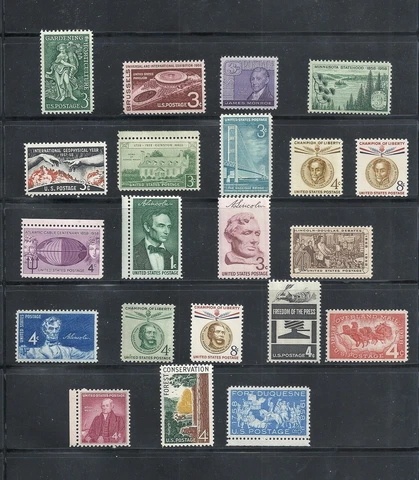 1958 - Commemorative Year Set - US Mint Never Hinged Stamps LOW PRICES Cover
