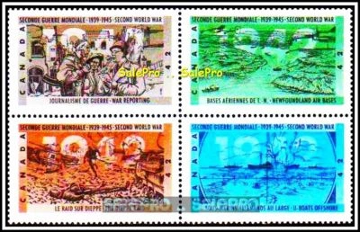 CANADA 1992 CANADIAN WWII WORLD WAR II 1942 MINT FACE $1.68 MNH STAMP SET BLOCK - Image 1 of 3