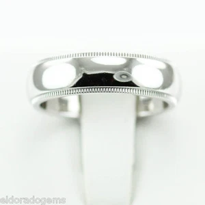 TIFFANY & CO. MILGRAIN 6 mm WIDE HEAVY WEDDING BAND 950 PLATINUM RING SIZE 8.25 - Picture 1 of 6