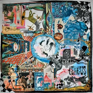๐๏ธ Authentic CHRISTIAN LACROIX MAGIC CIRCUS 100% SILK Square Scarf Foulard - Picture 1 of 10