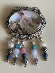 American Southwest Carolyn Pollack Relios Sterling Silver Beaded Brooch Pin - Picture 1 of 4