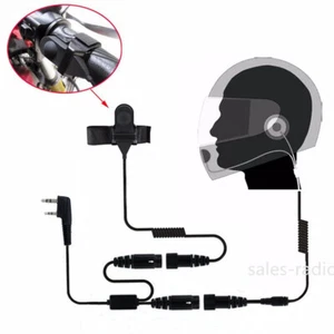 Motocyklowy kask pełnotwarzowy wyścigowy zestaw słuchawkowy mikrofon do radia Baofeng UV-5R Kenwood - Zdjęcie 1 z 11