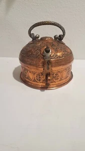 Extremely Rare Antique Beautiful Hand Carved Bronze/Copper Sweet Box/ KATORDAN - Picture 1 of 8