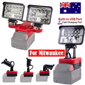 Portable Cordless LED Work Light For Milwaukee 18V Battery w/USB Outdoor Light - Picture 1 of 20