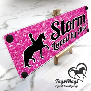Horse Stable Name Sign Bright pink & Black text, 10 logo & font options - Picture 1 of 24