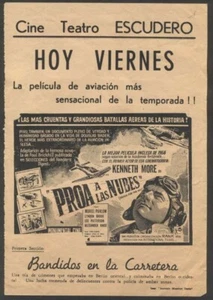 Pamphlet Escudero Cinema Kenneth More UK Actor Movie Reach For The Sky 1956 - Picture 1 of 1