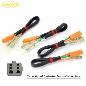 4Pcs Turn Signal Wiring Harness Connector Adapter Plug for Kawasaki ZX6R ZX10R - Picture 1 of 6