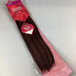 14” Yaki Straight F1B/33 Black & Auburn Outre Velvet Remi Human Hair Extensions - Picture 1 of 5