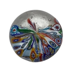 Vintage Colorful Murano Glass Paperweight with Mosaic - Floral Design - Picture 1 of 10