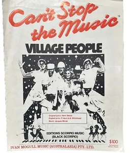 The Village People sheet music Can't Stop The Music: RARE Vintage 1980 Australia - Imagen 1 de 6