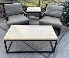 BERNHARDT Designer Outdoor Furniture Set: 2 Chairs, 2 Tables- Made in USA