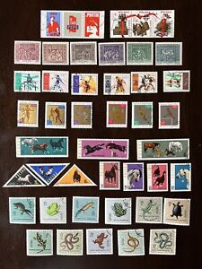 LOT OF 45 POLAND TOPICAL STAMPS OLYMPICS TRIANGLES HORSES SNAKES & MORE
