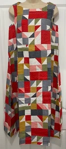 EX Seasalt Cresting Waves Sleeveless Linen Dress Quilt Abstract RRP £86 8-24 - Picture 1 of 5