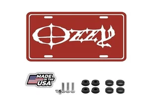 OZZY OSBOURNE METAL LICENSE PLATE MUSIC TAG - RED - NEW - Picture 1 of 4