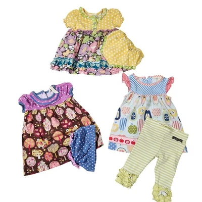 Matilda Jane Niños Niñas Vestido Florero Conjunto Floral Árboles Flores Volantes Talla 3T Foto 1 de 4