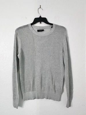 Suéter para mujer All Saints Marrin de malla plateada cuello redondo talla grande 100 % algodón Foto 1 de 4