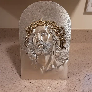 Luigi Pesaresi Leader Argenti .925 Sterling Silver Jesus Christ Plaque ~ 12.5" - Picture 1 of 13