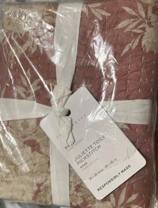 NEW Pottery Barn Juliette Toile Pickstitch Euro Sham Rosewood - Picture 1 of 2