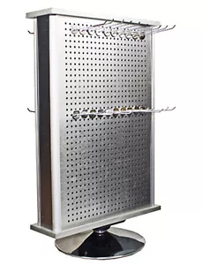 Estante giratorio de aluminio de 2 lados joyería estante de encimera con ganchos - Imagen 1 de 2