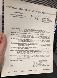 Ghostmaster Pat Patterson Horror Spook Stage Show Tomb of Terror Document N.C. - Picture 1 of 1