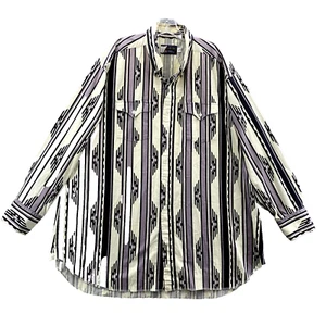 Vintage Panhandle Slim Shirt MensXXL Purple Beige Aztec Western Cowboy Workwear - Picture 1 of 11