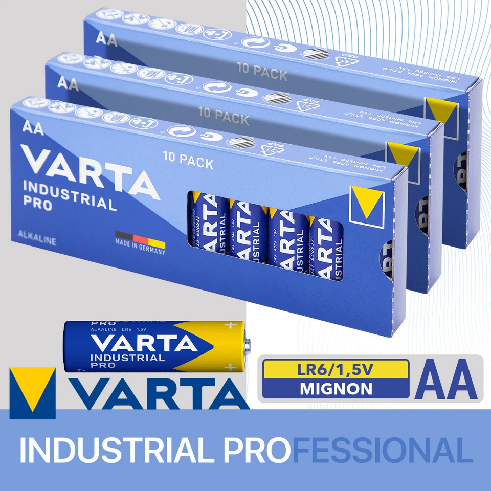 AAA oder AA VARTA PROFESSIONAL INDUSTRIAL Micro Mignon Batterien MHD bis 2034