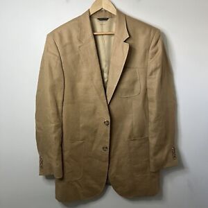 Banana Republic Linen Blazer Men’s Size 44R Beige Brown Vintage 2 Button Jacket