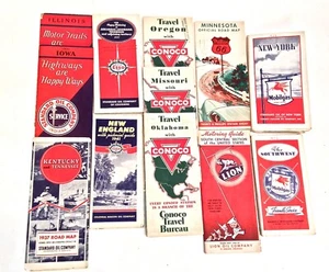 Vintage 1930s 40's Major Oil Companies Advertising Road Maps Lot Of 12 LOOK READ - Picture 1 of 23