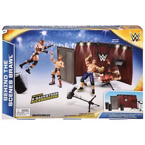 WWE Behind The Scenes Brawl Playset Backstage Promo Curtains Lights Rigs - Picture 1 of 3