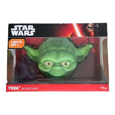 Luz de parede 3D FX Star Wars Yoda Face 3D Deco LED nova Disney - Imagem 1 de 3
