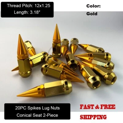 Tuercas de clavo doradas de 2 piezas 12x1,25 para Subaru BRZ Impreza WRX STI Crosstrek de 20 piezas Foto 1 de 4