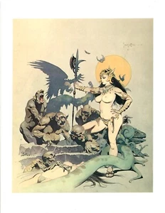 Impresión artística de Frank Frazetta -GHOUL QUEEN Peacock Press / Bantam Books 1977 - Imagen 1 de 1