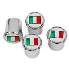 Italian Flag Chrome Tire Valve Stem Caps - Made in USA