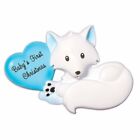 Baby Fox (Light Blue) Personalized Christmas Ornament