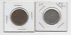 Set Of Two France Coins, 50 Francs Rooster 1953, 2 Francs 1979.