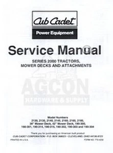 Cub Cadet 2160 2165 2185 2000 Series Service Manual IH - Picture 1 of 1